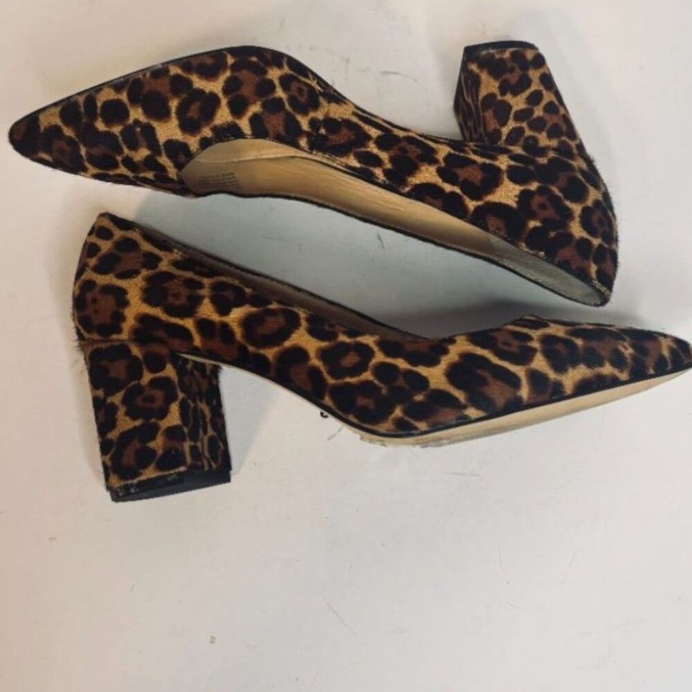 Gianni Bini Leopard Print Calf Hair Pointed Toe Pumps 7M - Picture 5 of 8